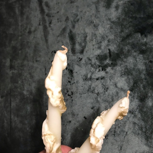 Vintage Pair Of Penn Candle Tall Decorative White Holiday Christmas Candles - Picture 12 of 12